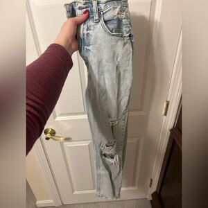 Abercrombie & Fitch Light Blue Distressed Boyfriend Jeans